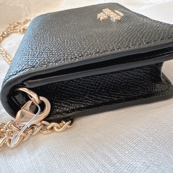NWT Coach Mini Wallet On A Chain Black - Picture 9 of 12